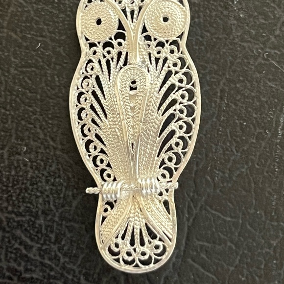 Sterling silver Owl brooch - Picture 2 of 5